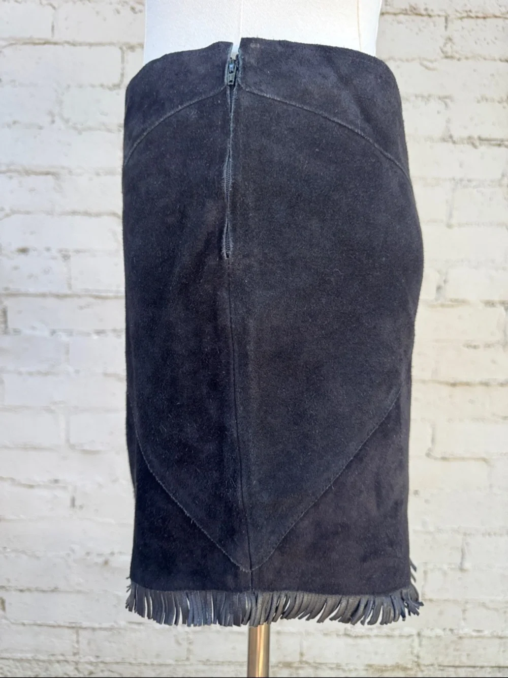 Maje Envela Black Suede Fringe Skirt Size 4 (estimated) - Picture 9 of 16